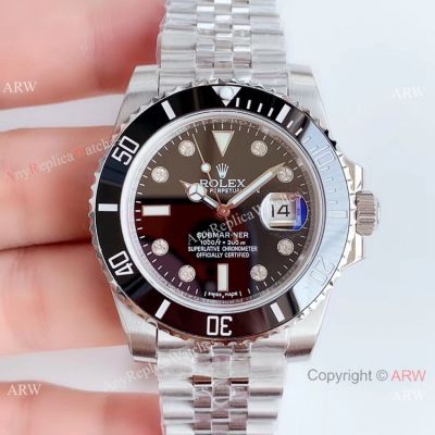 (EW) Best Replica Rolex Submariner Date 3135 Watch Diamond Markers Jubilee Band